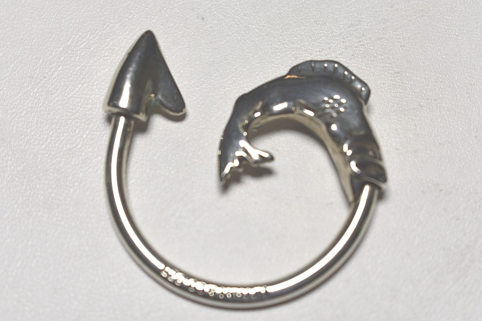 Tiffany & Co. Fish Themed Solid Sterling Silver Key Chain Ring
