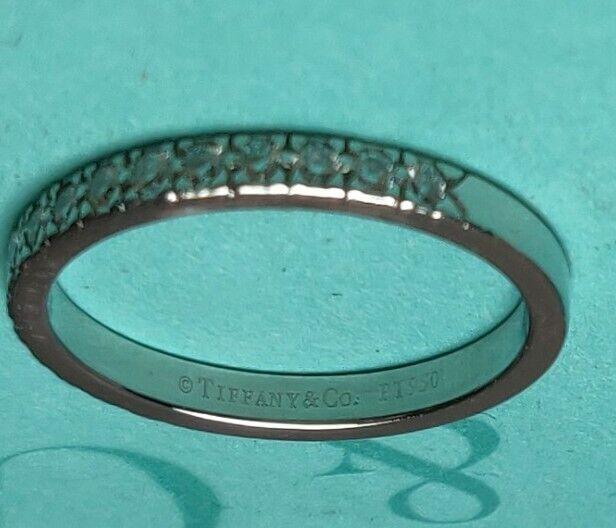 Tiffany & Co. Platinum PT950 Diamond 1/2 Eternity Band Ring New