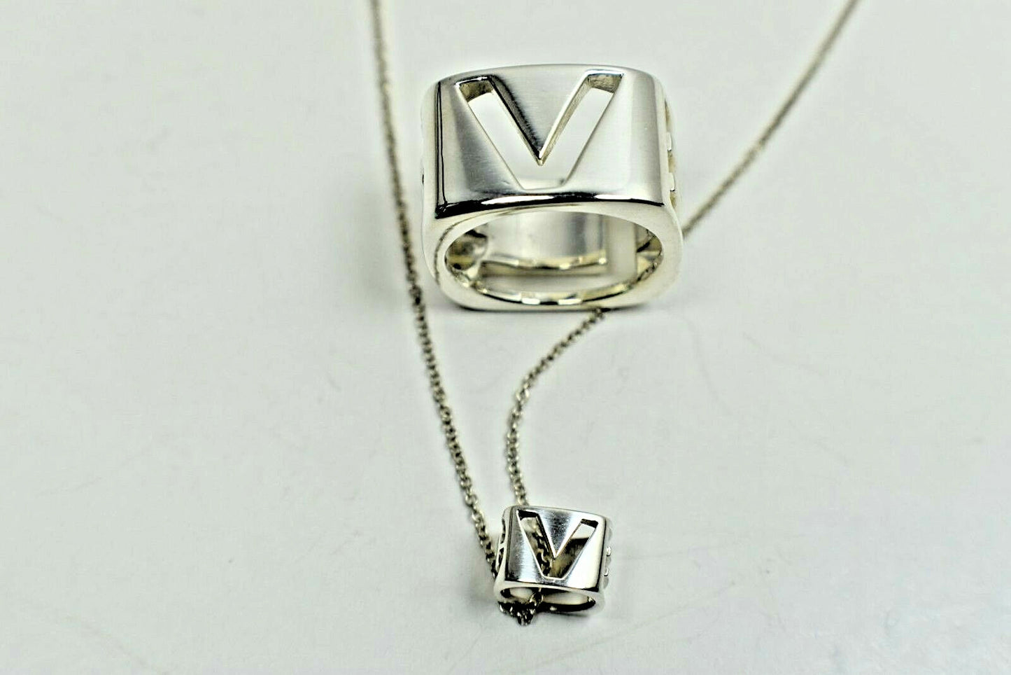 Tiffany & Co ERA L-O-V-E Pendant Charm Necklace Sterling Silver Authentic Rare
