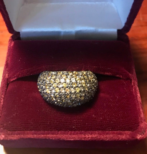 MCL Matthew Campbell Laurenza Sapphire Stardust Pave Ring Sterling Silver Sz 7