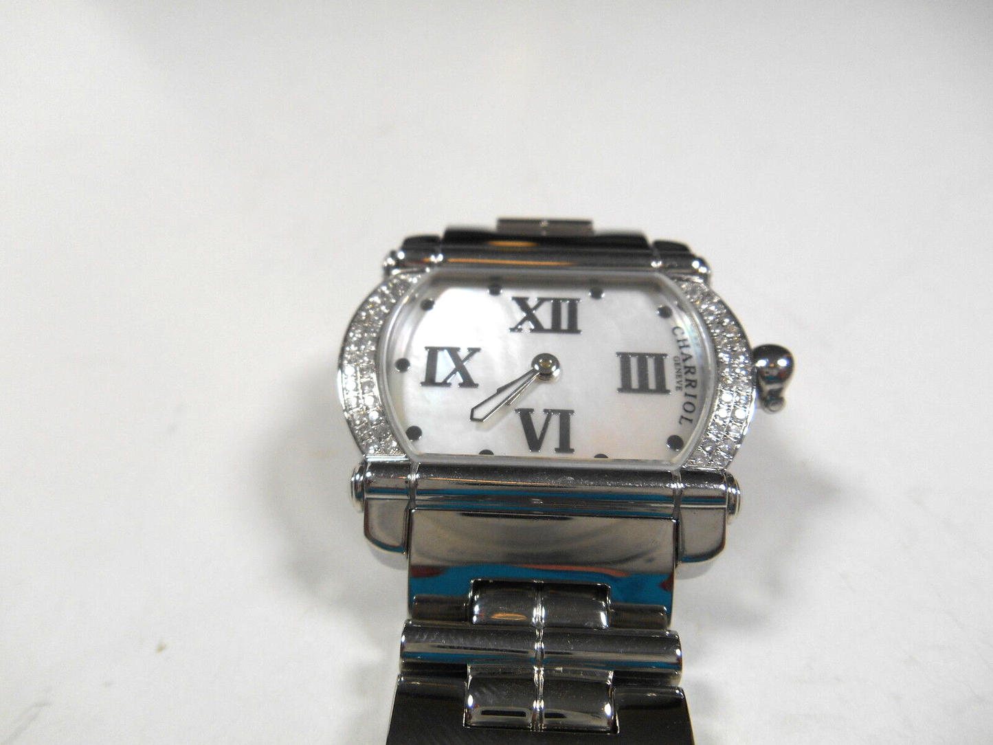 $7K Ladies Phillipe Charriol Diamond Actor Watch Mother of Pearl Stainless Steel
