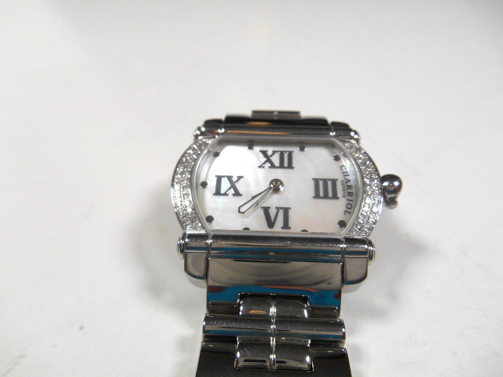$7K Ladies Phillipe Charriol Diamond Actor Watch Mother of Pearl Stainless Steel