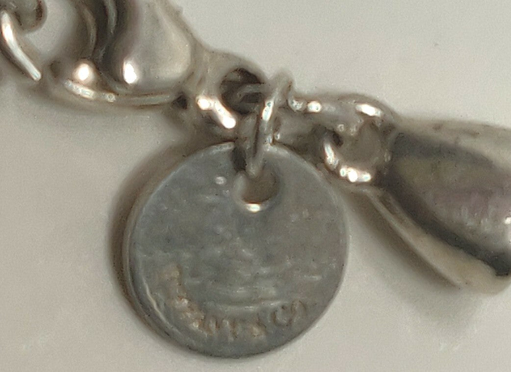 RARE Vintage Tiffany & Co Dangle Leaf Pendant Necklace Sterling Silver 18"