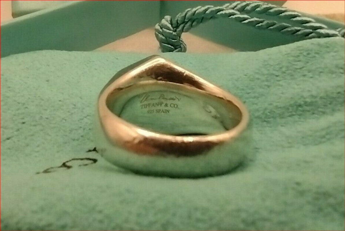 Tiffany & Co Elsa Peretti Esagono Ring 2ct Faceted 18K Gold Center, Silver $1250