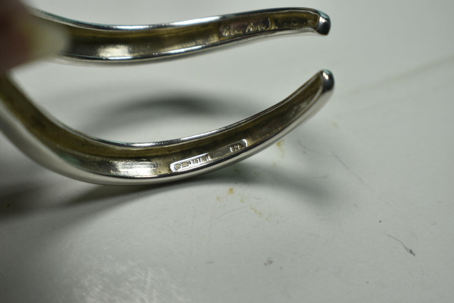 Tiffany & Co Picasso Grafitti X Cuff Bangle Bracelet Silver Pouch & Box