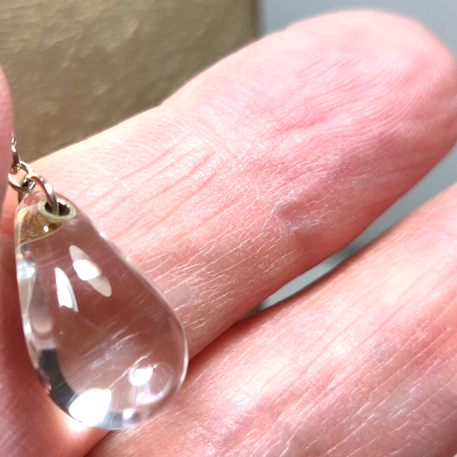Tiffany & Co Peretti Lariat Large Rock Crystal Teardrop Necklace 22" Silver Rare