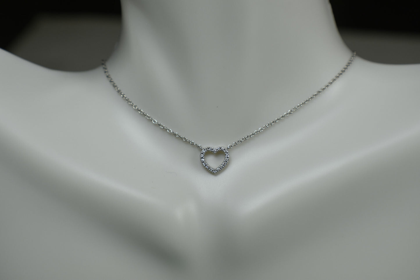 Tiffany & Co Metro 18K Gold Mini Heart Diamond Pendant 16" with Pouch