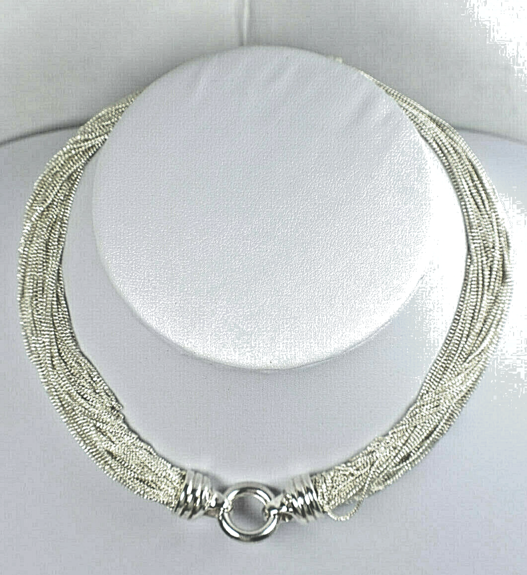 Tiffany & Co Fine Silky Multi Strand Torsade Collar Necklace w/Case, Rare