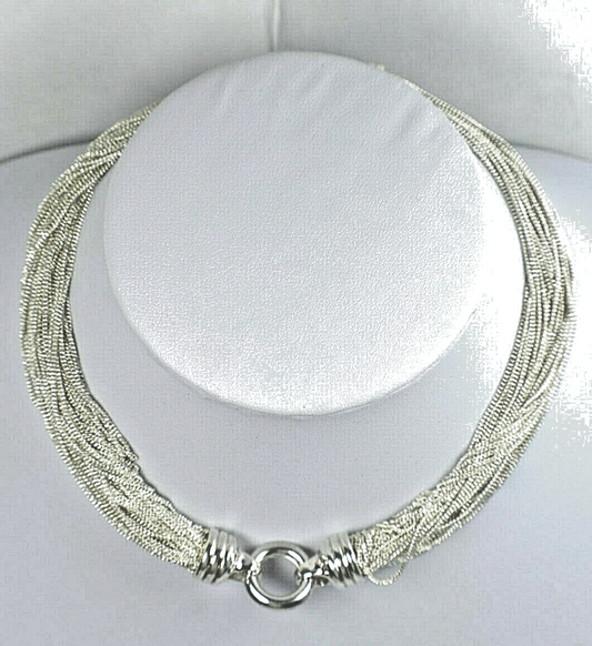 Tiffany & Co Fine Silky Multi Strand Torsade Collar Necklace w/Case, Rare