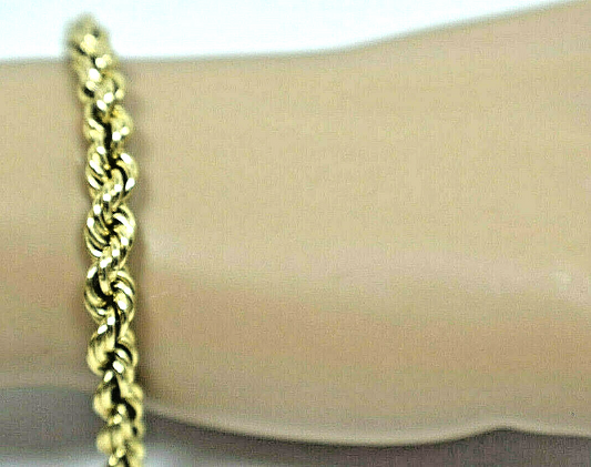 TIFFANY & Co Braided Twist Rope Chain Link Cable 14K 2 Tone Gold Bracelet 7"