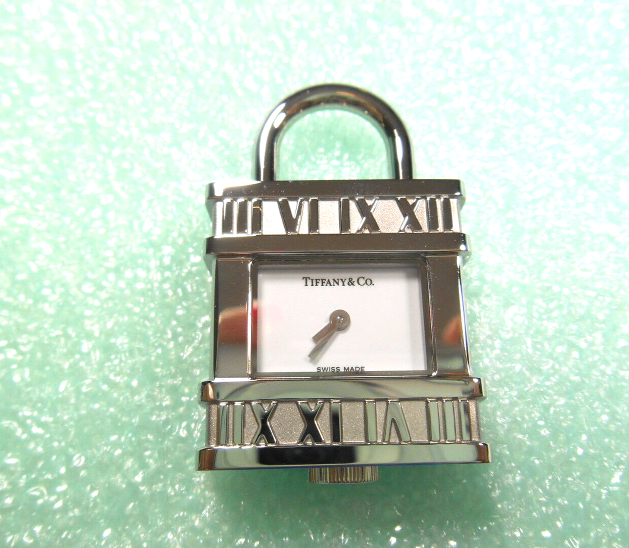 NEW! Tiffany & Co Atlas Lock Watch Pendant Charm Swiss SS 4 Necklace Bracelet