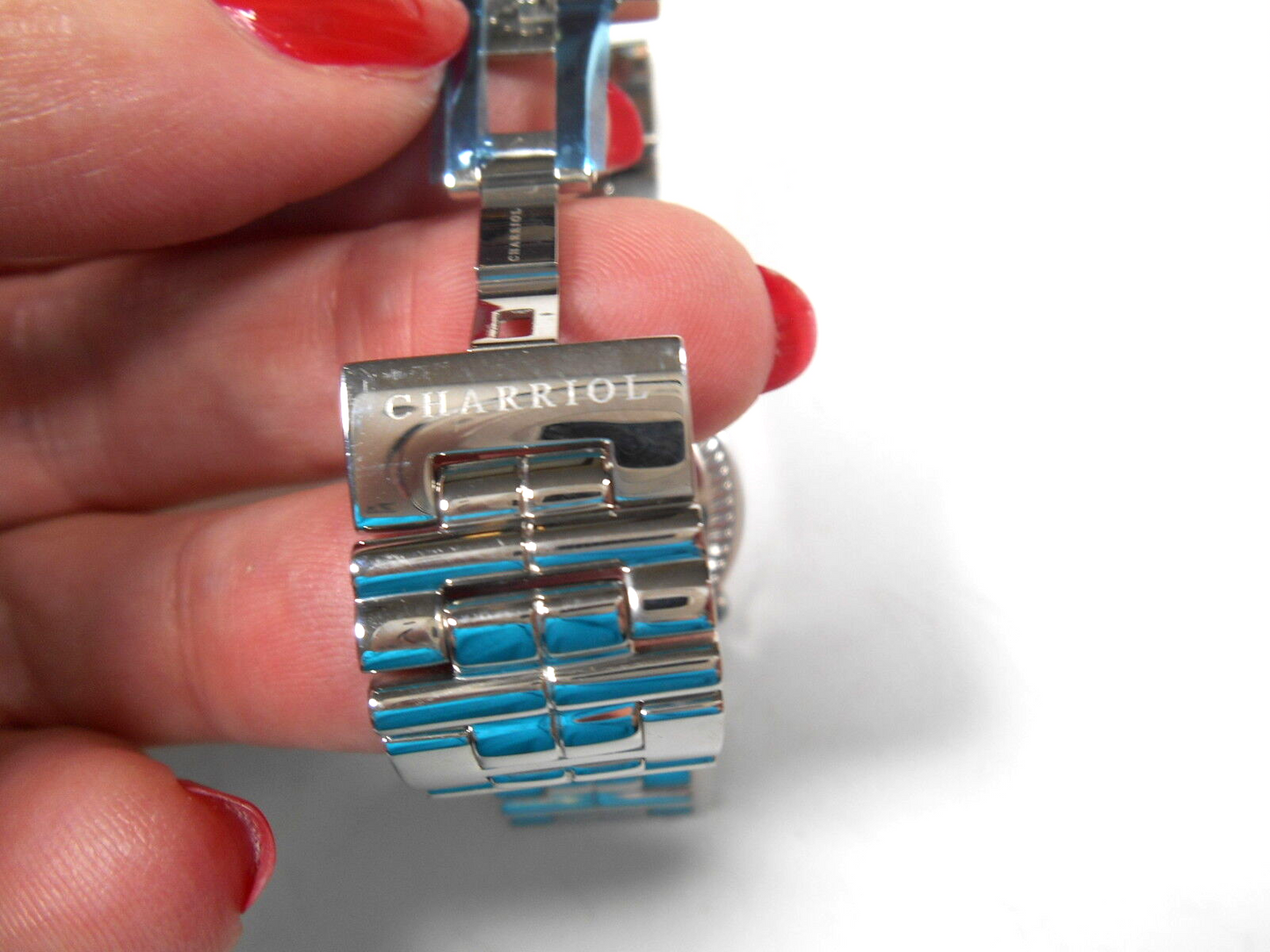 $7K Ladies Phillipe Charriol Diamond Actor Watch Mother of Pearl Stainless Steel