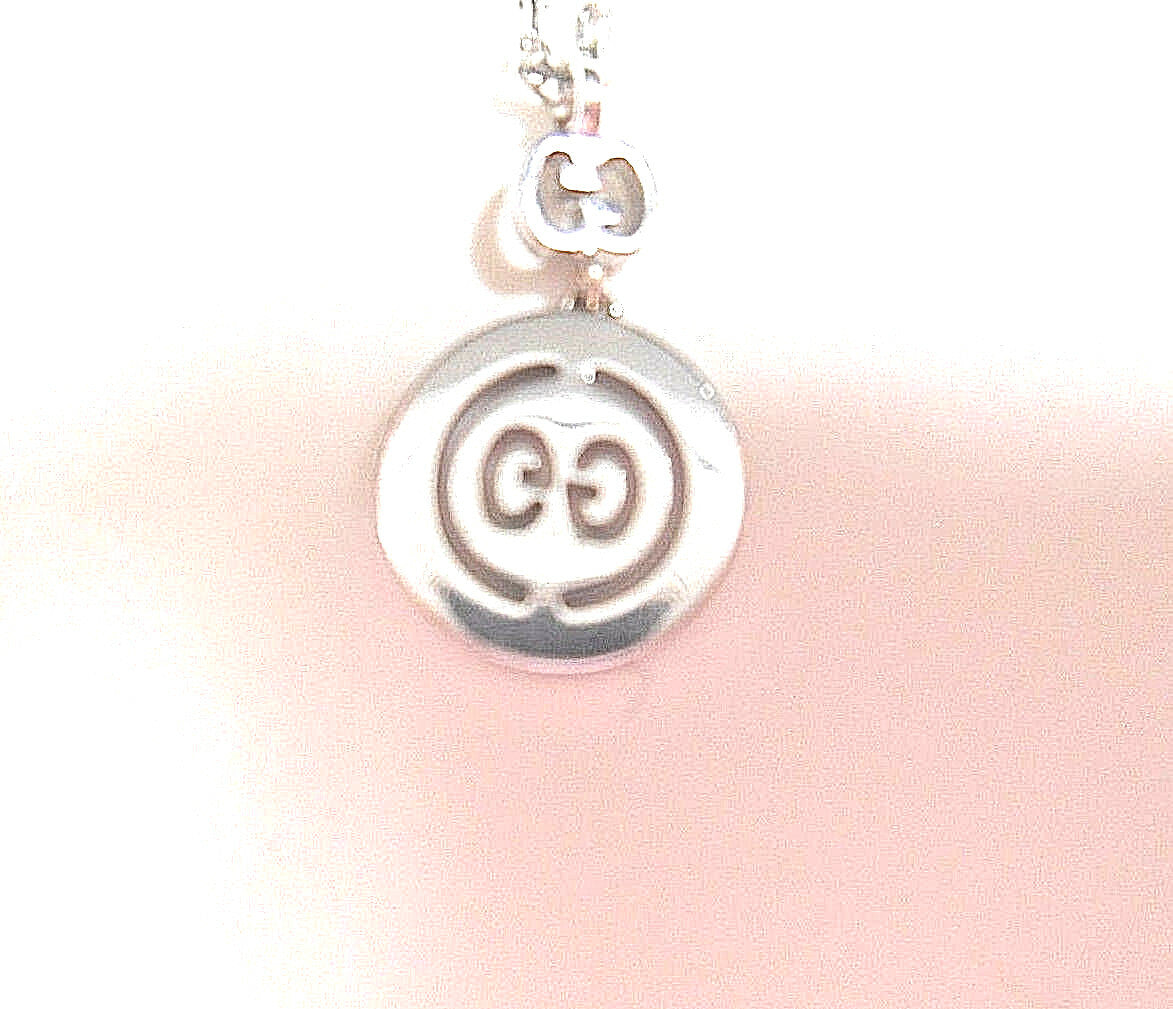 Gucci Gold Diamond Double G Necklace Twirl Icon Logo Pendant Necklace