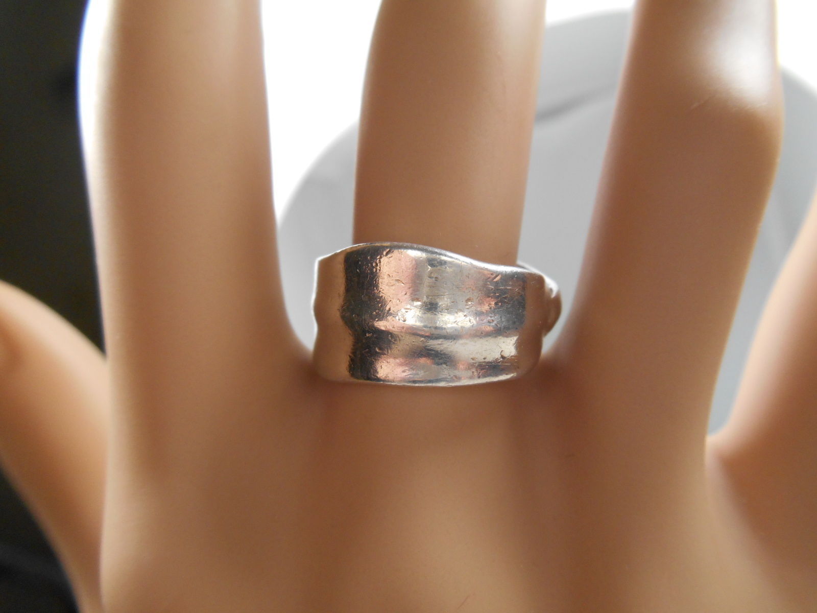 Tiffany & Co Leaf Ring Wide Band Sterling Silver Sz 6.5 Rare Vintage