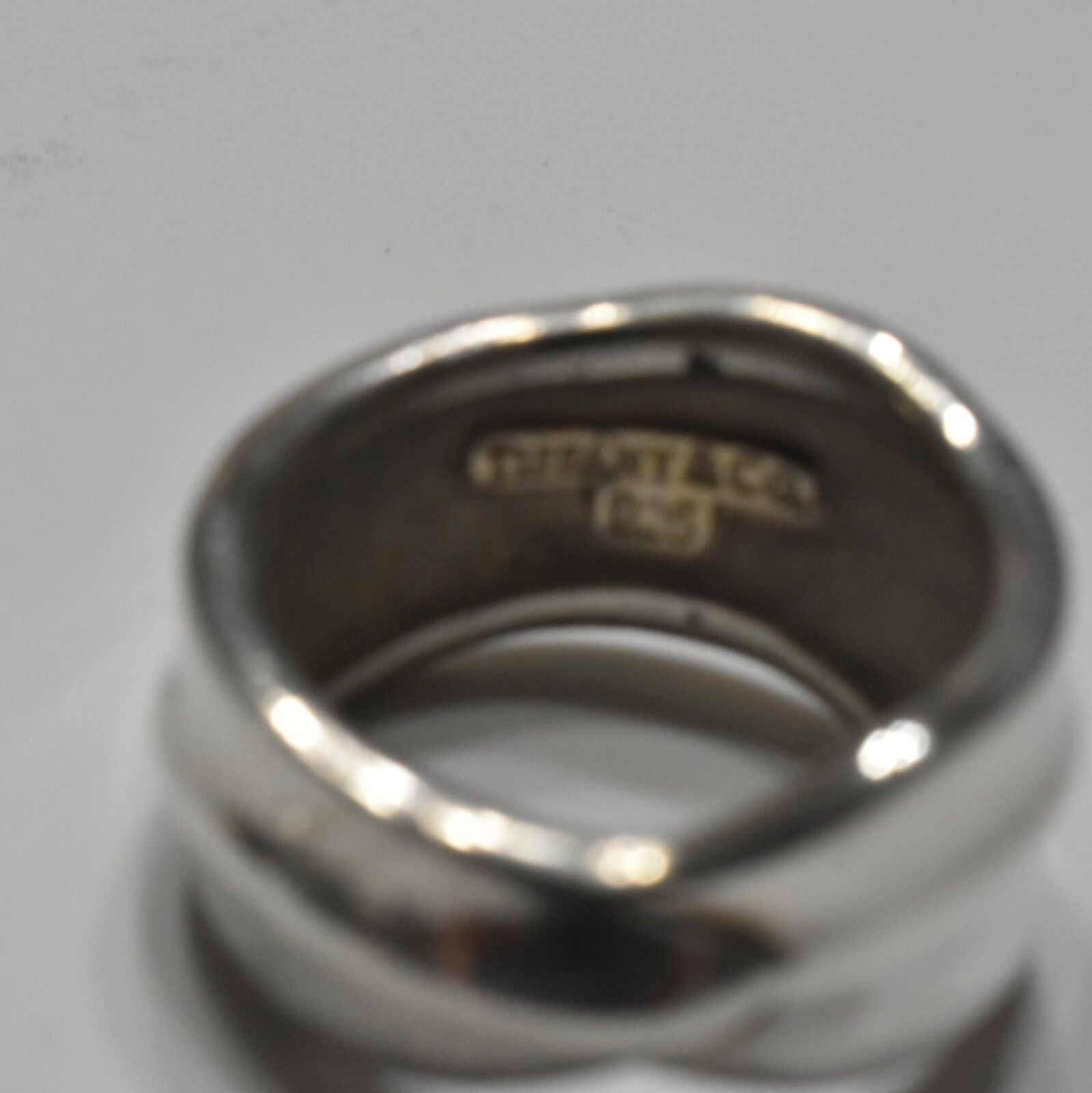 Tiffany & Co Leaf Ring Wide Band Sterling Silver Sz 6.5 Rare Vintage