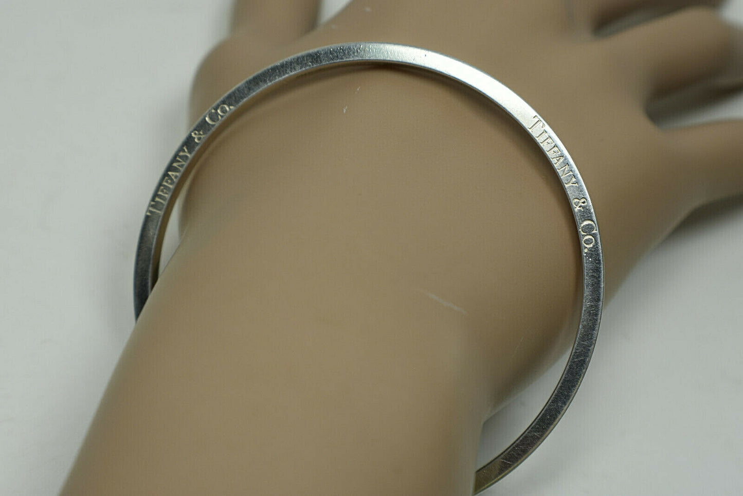 Tiffany & Co Italy Narrow Icon Bangle Bracelet Sterling Silver, Newly Polished!