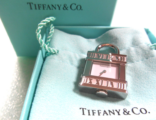 NEW! Tiffany & Co Atlas Lock Watch Pendant Charm Swiss SS 4 Necklace Bracelet