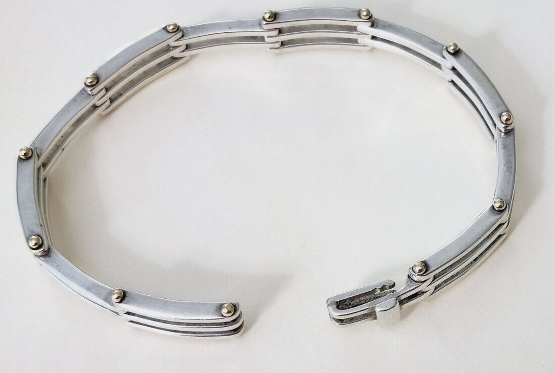 Tiffany & Co Gatelink Gate Link Bracelet 18K Gold & Sterling Silver Rare Unisex
