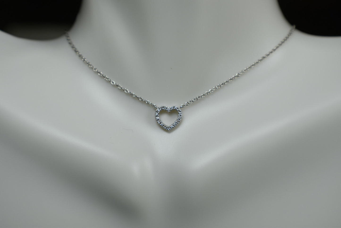 Tiffany & Co Metro 18K Gold Mini Heart Diamond Pendant 16" with Pouch