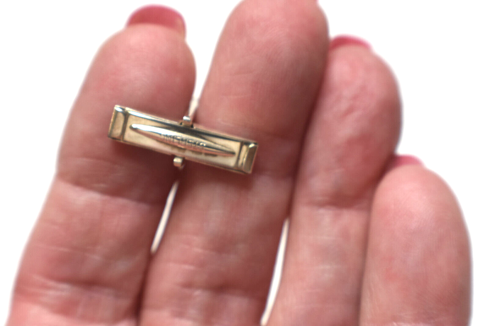 Tiffany & Co Silver & Gold Bar Cuff Links & Pouch Vintage Cufflinks