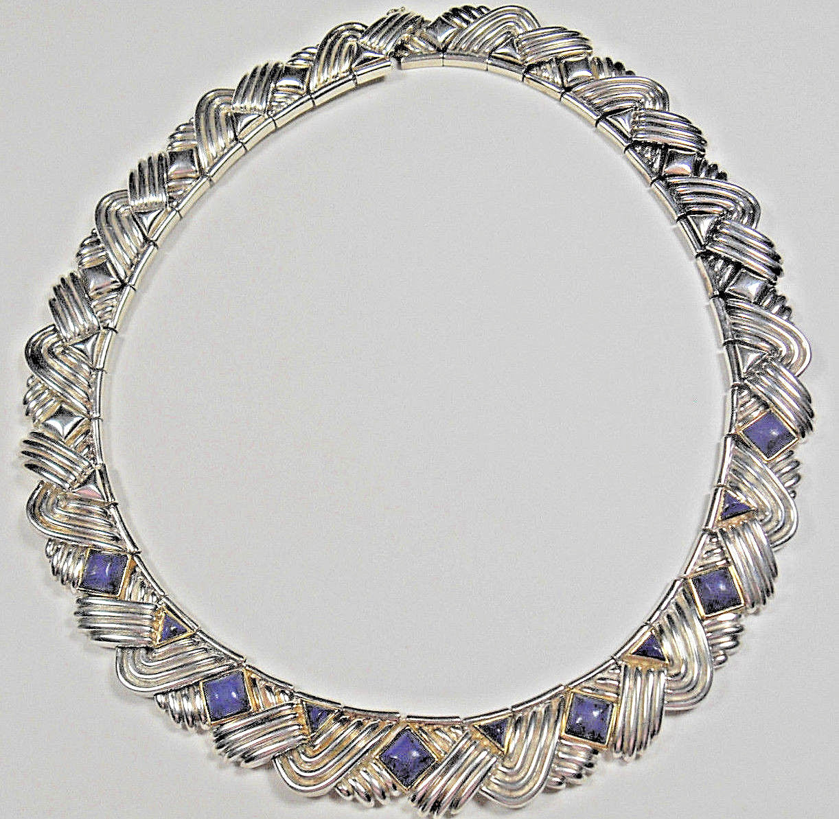 Tiffany &Co Lapis Lazuli Rare Vintage Necklace Gold & Sterling Silver 18"