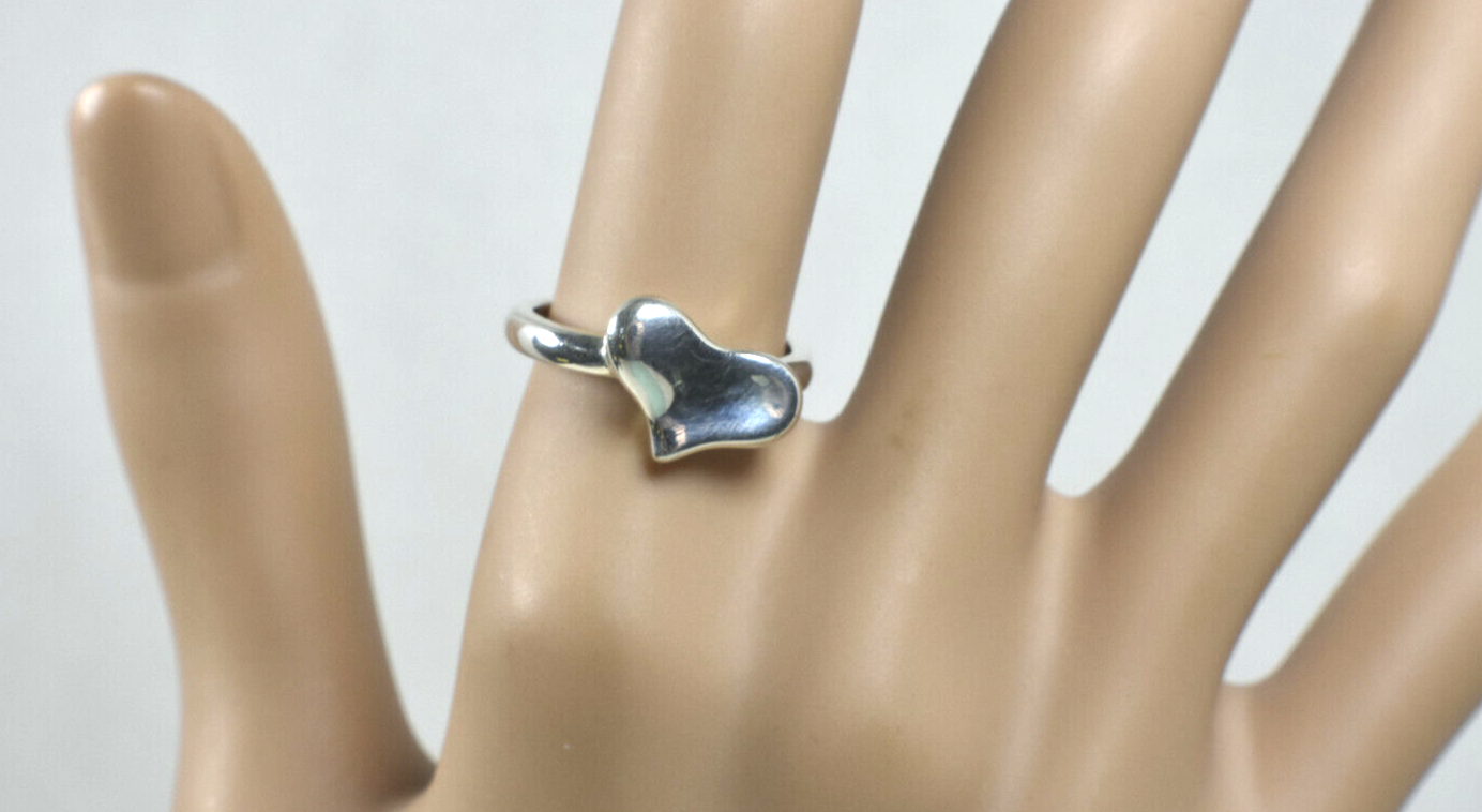 Beautiful Angela Cummings 3D Wavy Heart Ring Sz 6.25 Very Rare Sterling Silver