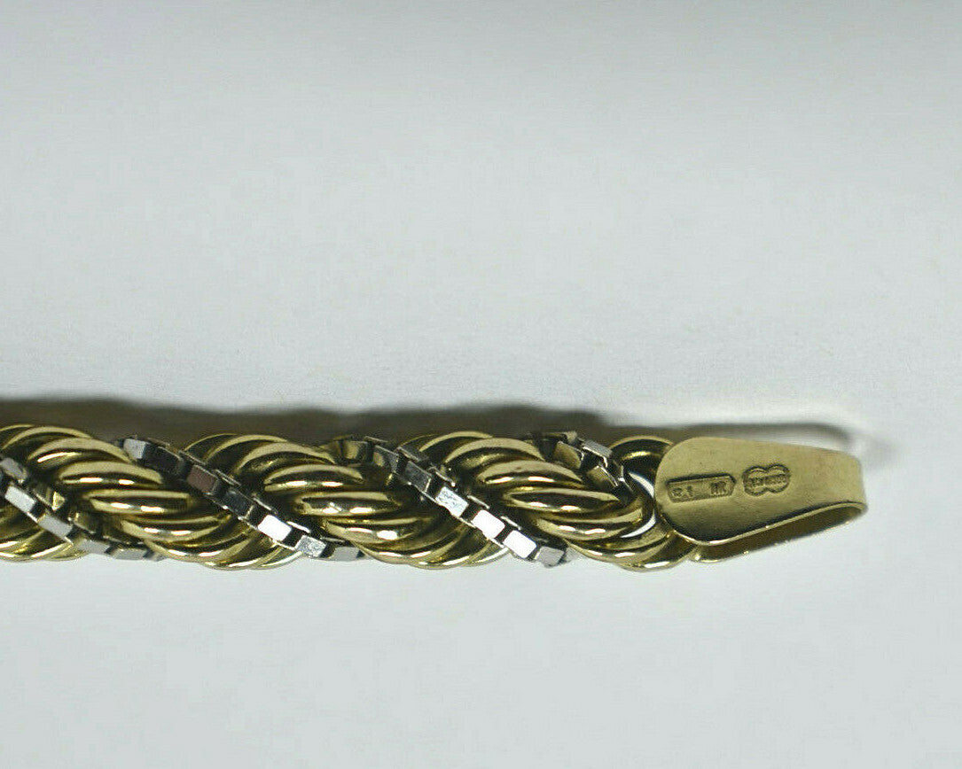 UnoAerre 14K Gold Bracelet Italian Designer Vintage 7.5" 7g