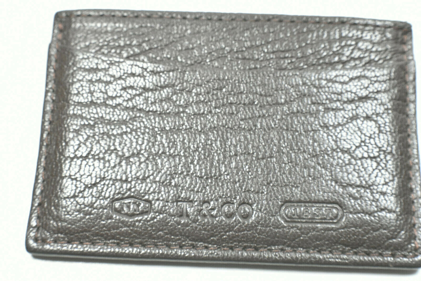 Tiffany & Co '1837' Brown Grain Leather Card Case Wallet w Orig Box