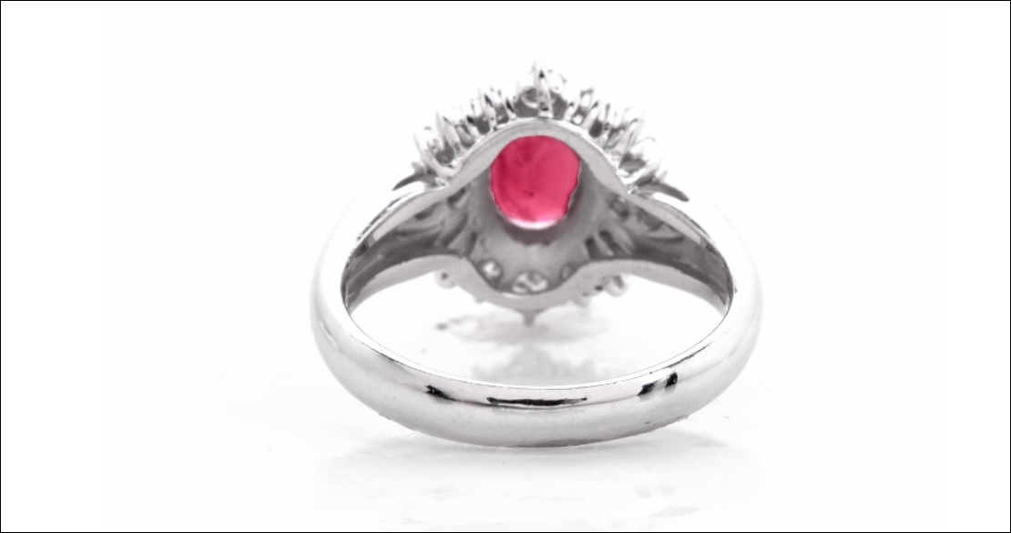 Stunning Ruby Ring 1.30ct G-H Diamond Engagement o Statement Ring 5.5 Size
