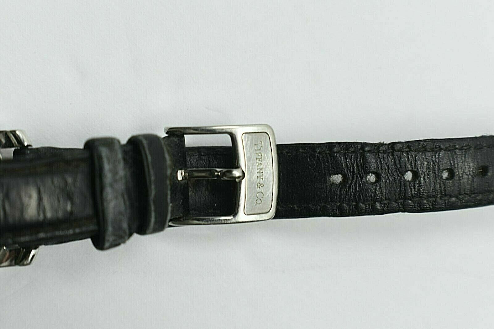 Tiffany & Co Atlas Mark Coupe Resonator Ladies Date Watch SS Guilloche