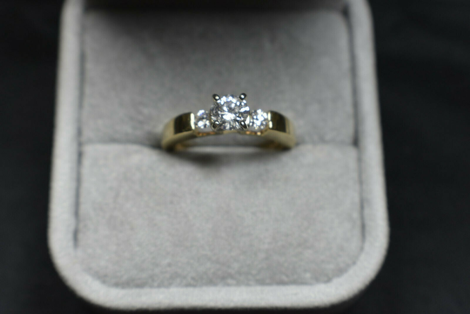 GIA $2500 .75ct D-E I2 Diamond 14K Gold Shane Co. Engagement Wedding Ring, Boxed