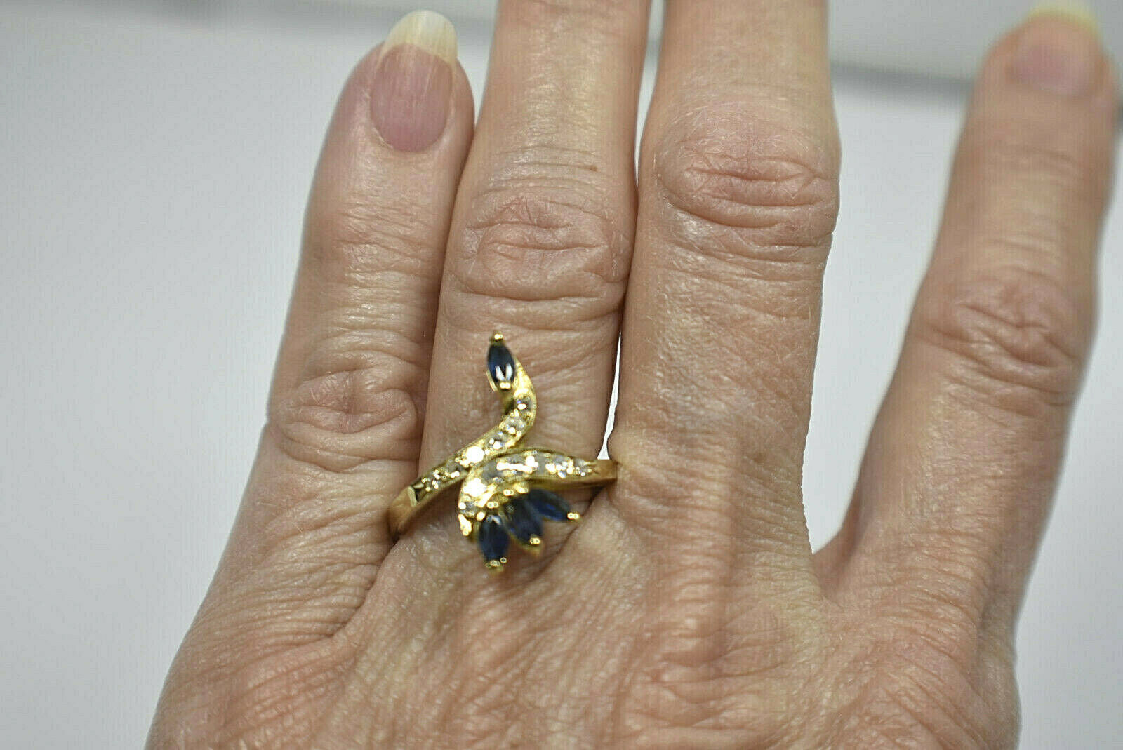 1.02ct Diamond Snake & Flowers of Blue Sapphire Custom Ring
