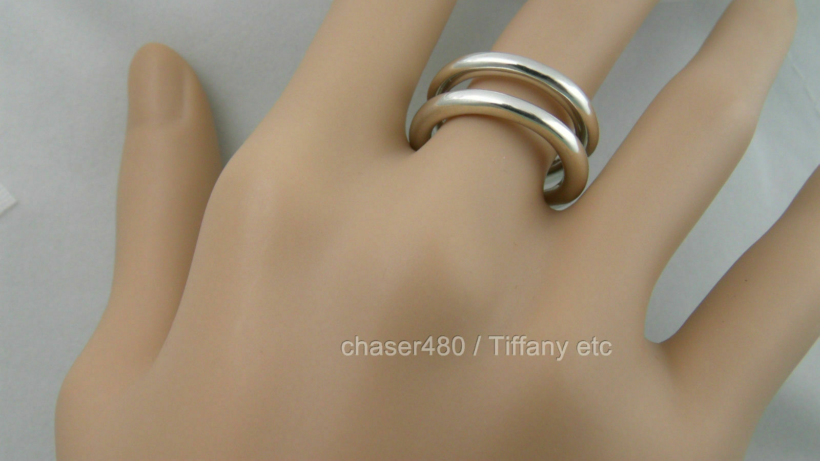 Tiffany & Co. Le Cercle Paloma Picasso Crossover X Sterling Silver Ring Rare