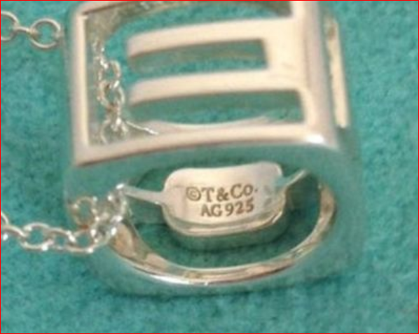 Tiffany & Co LOVE Cube Pendant Charm Necklace Sterling Silver Retired Rare