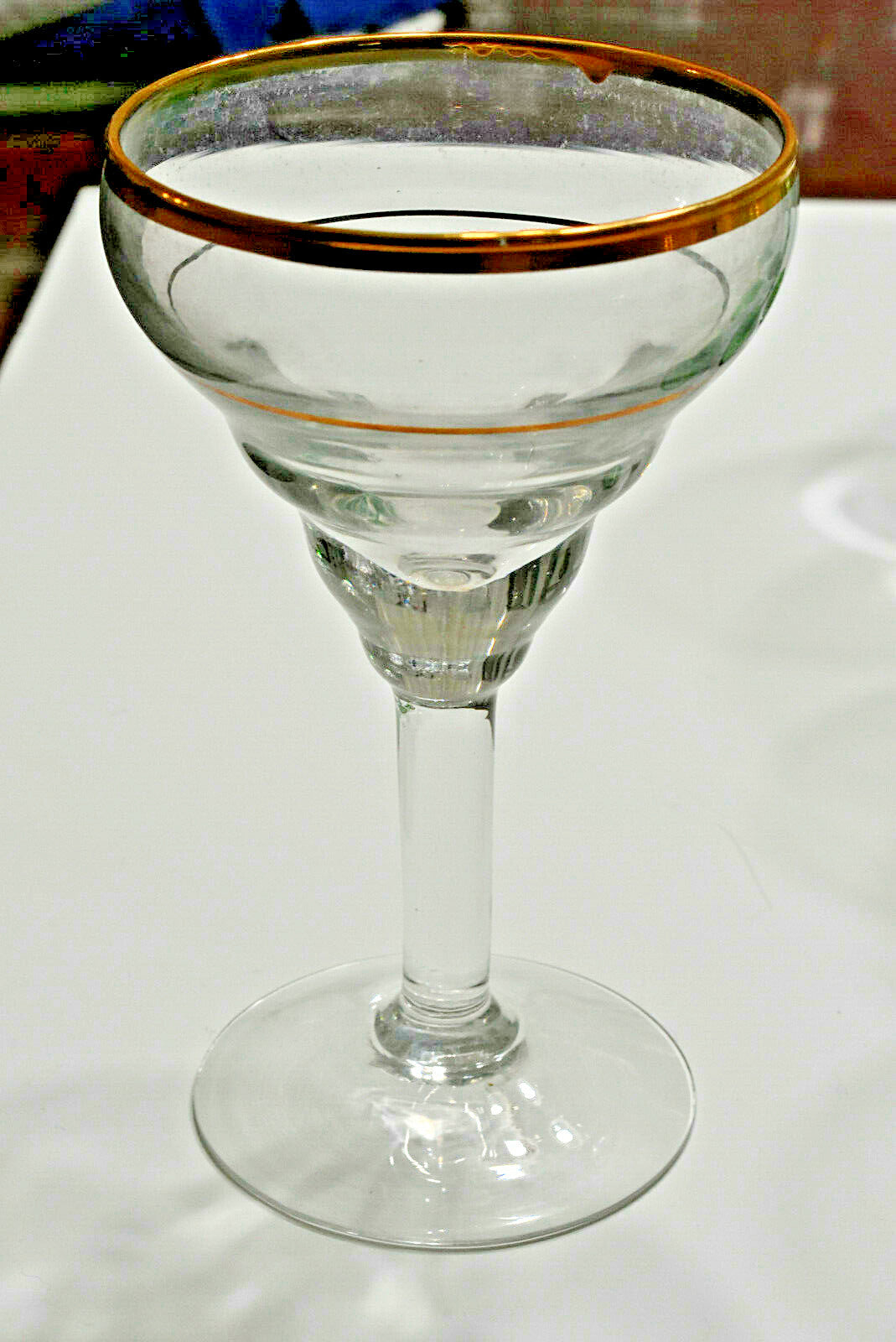 Queen Elizabeth 2 Ocean Cruise Ship 6 Matching Wine Glasses Green Stems- 1967