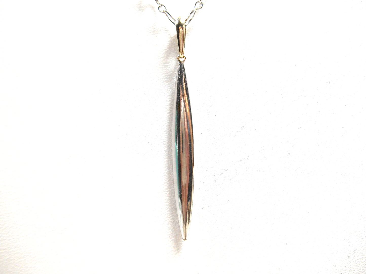 RARE Tiffany & Co. 18K White Gold Feather Marquise Link Necklace w/ Box & Pouch