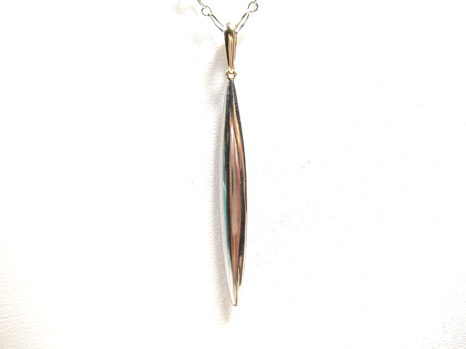RARE Tiffany & Co. 18K White Gold Feather Marquise Link Necklace w/ Box & Pouch