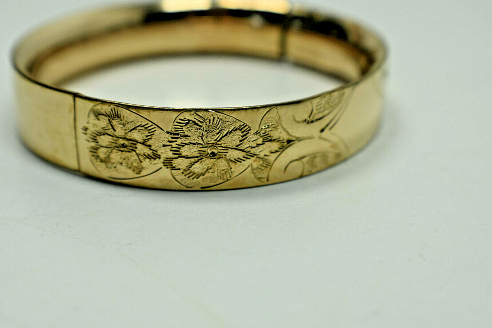 Heavy 13g  14K Gold Engraved Bangle Bracelet - Can be Monogrammed