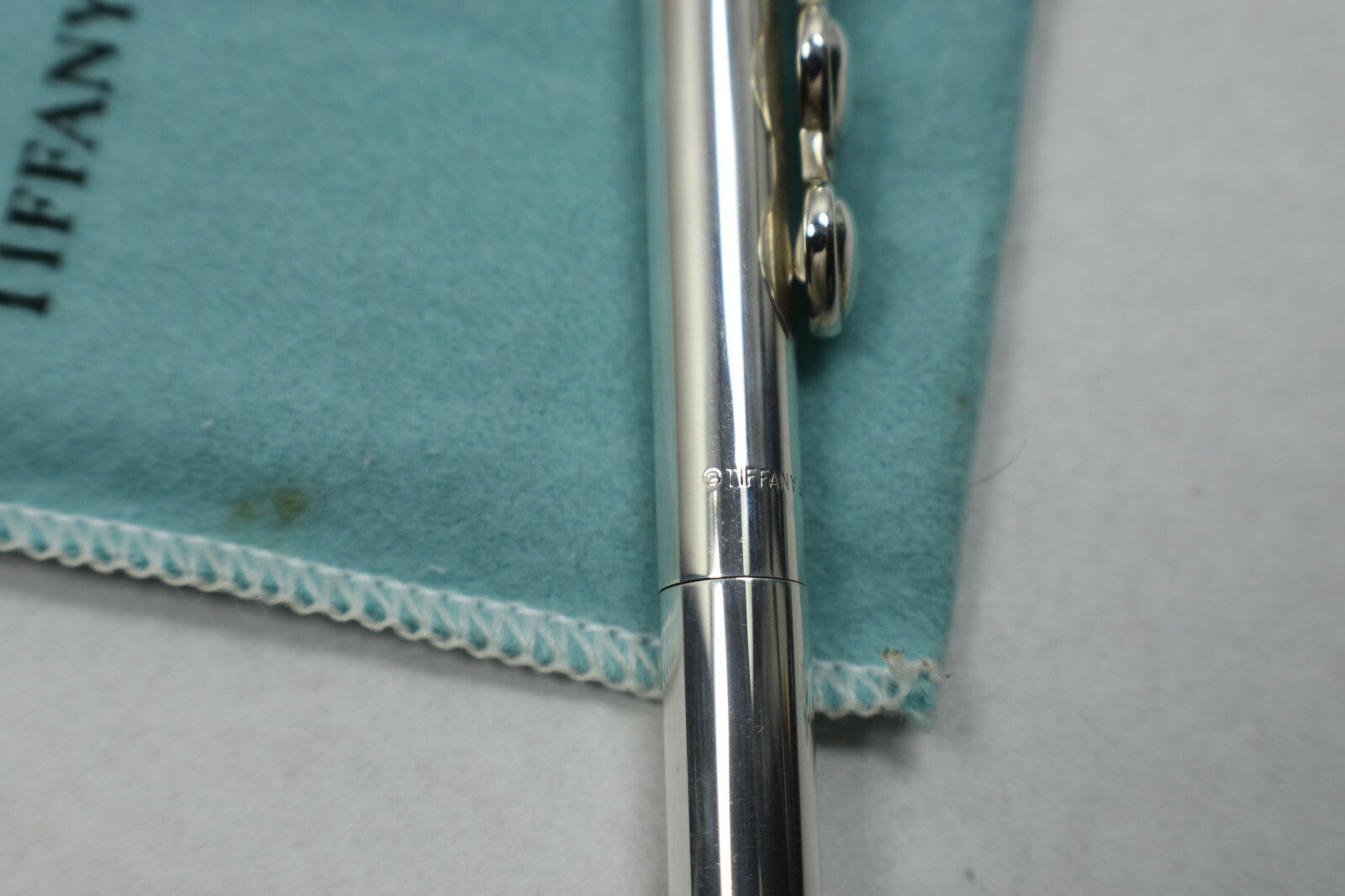 Tiffany & Co 4 Heart Padlocks Ink Pen Sterling Silver Pouch & Box Rare Vintage