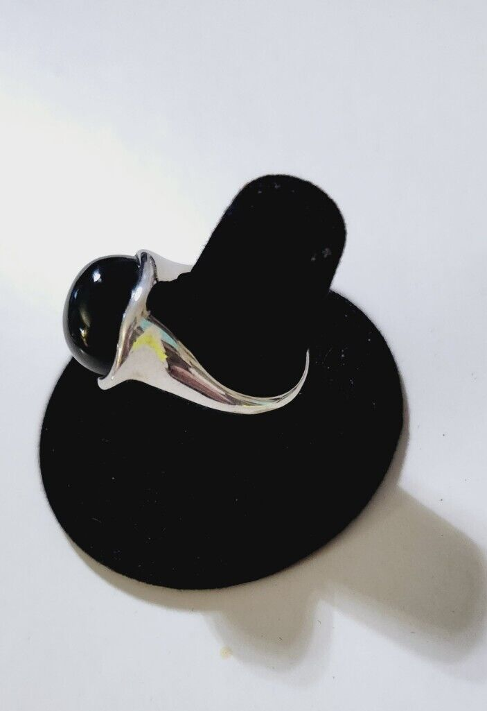 Tiffany & Co Elsa Peretti Large Domed  Black Jade 19mm Ring Sz 8,  Vintage