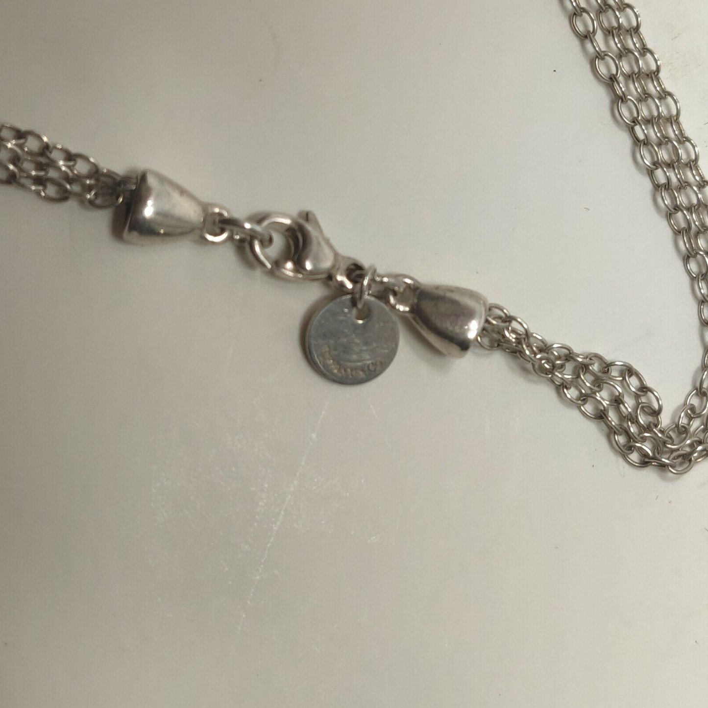RARE Vintage Tiffany & Co Dangle Leaf Pendant Necklace Sterling Silver 18"