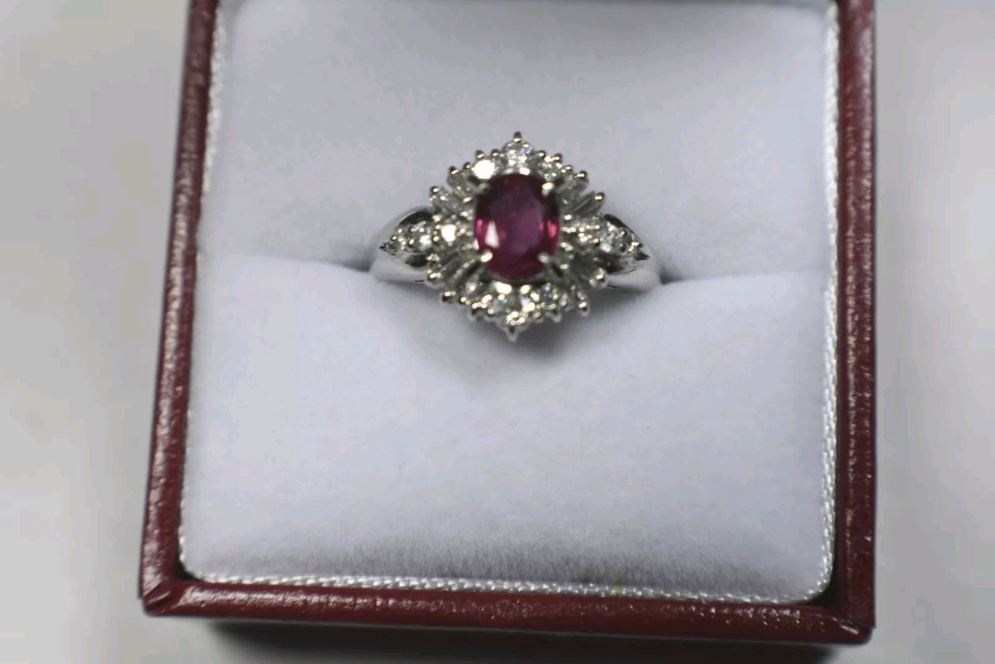 Stunning Ruby Ring 1.30ct G-H Diamond Engagement o Statement Ring 5.5 Size