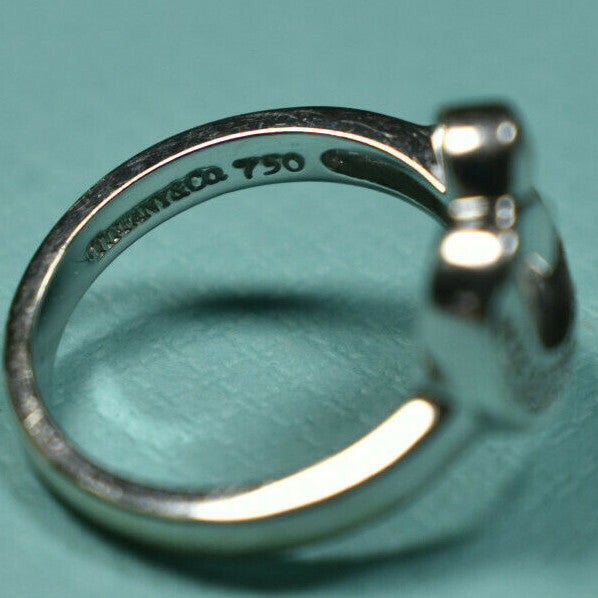 Tiffany &Co Picasso 18kt White Gold Solid Diamond Loving Heart Ring Sizable, Box