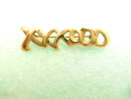 Tiffany & Co / Picasso 18K Gold Graffiti Brooch Pin XO Hugs Kisses Numbered