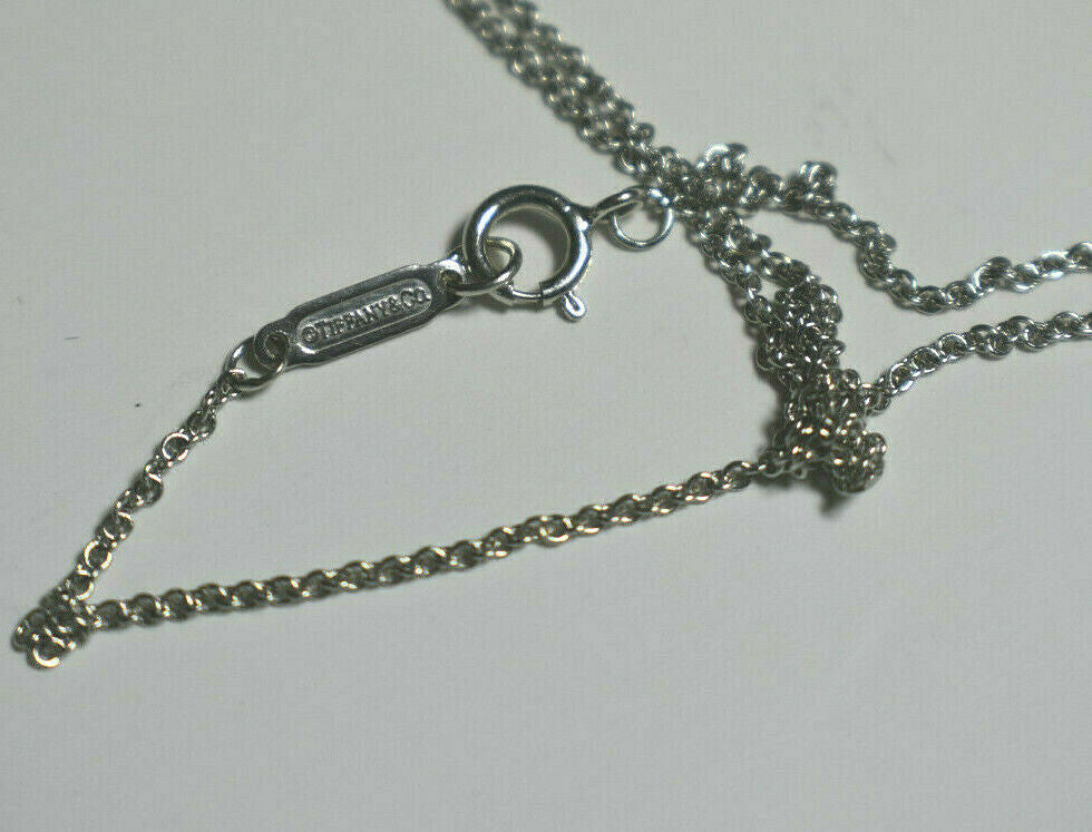 Tiffany & Co Metro 18K Gold Mini Heart Diamond Pendant 16" with Pouch
