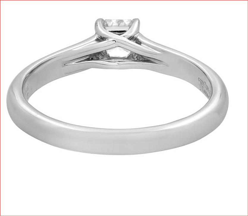 Tiffany & Co Platinum .40ct Lucida Diamond Engagement Wedding Band Rings Set