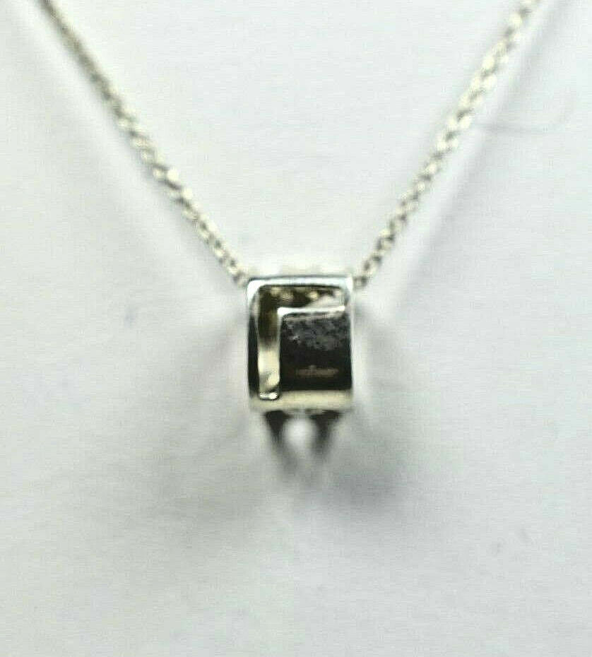 Tiffany & Co LOVE Cube Pendant Charm Necklace Sterling Silver Retired Rare
