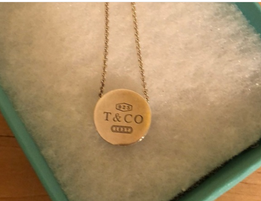 Tiffany & Co 1837 Round Concave Slide Pendant Necklace Sterling Silver, Retired