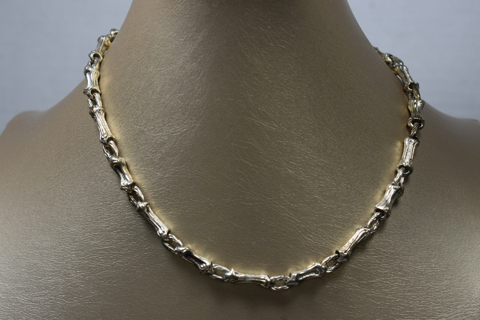 Tiffany & Co "Nature" Bamboo Link Chain Necklace, Vintage '96 Pouch
