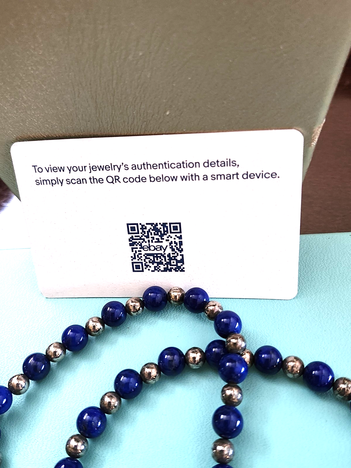 Tiffany & Co 29" Lapis Lazuli Round Bead Necklace Sterling Silver Rare Vintage